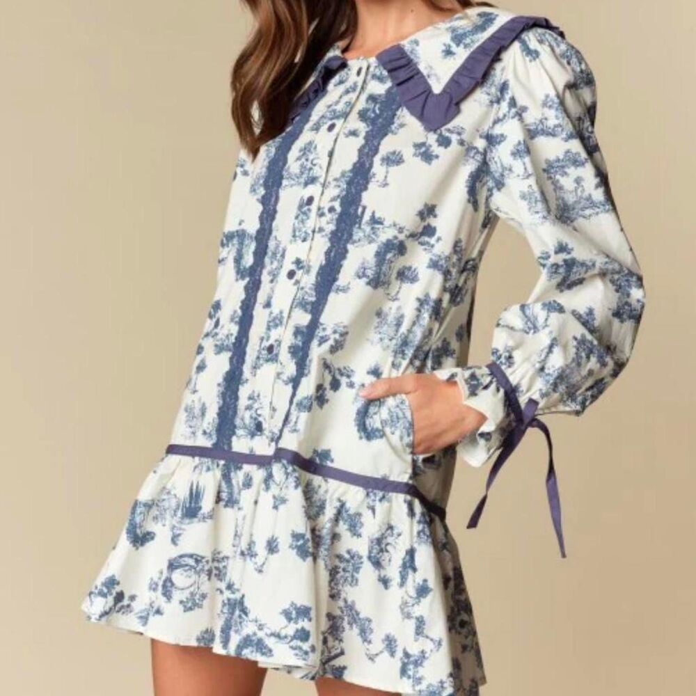 navy tolie dress nwt mini dress - Picture 4 of 5